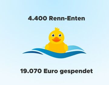 Zieleinlauf beim Chemnitzer Entenrennen