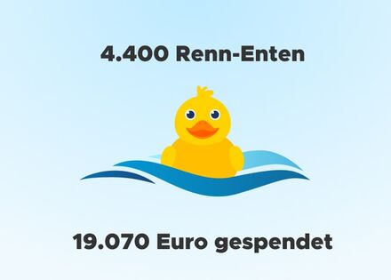 Zieleinlauf beim Chemnitzer Entenrennen